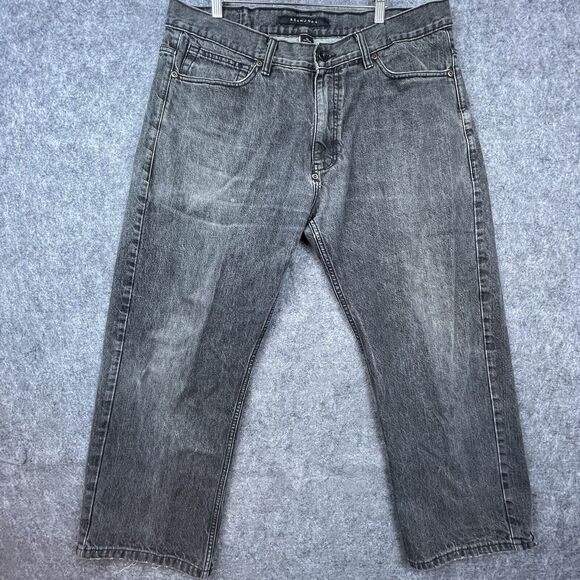 Sean John Jeans Mens 38 Grey Black Straight BaggyY2K Loose Sag Hip Hop Skater